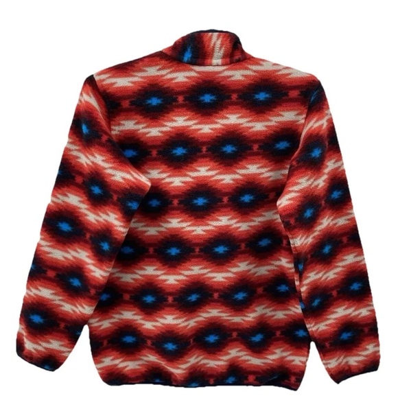 Patagonia Synchilla Pullover Womens M Snap T Multi Color Wild Desert Red - Picture 9 of 10